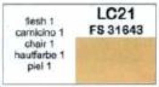 LifeColor LC21 Matt Flesh 1 22ml Acrylic Paint - Hobby City NZ (8966376325357)