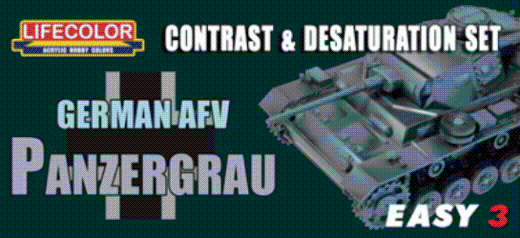 LifeColor MS02 German AFV Panzergrau Constrast Acrylic Paint Set - Hobby City NZ (8966377603309)