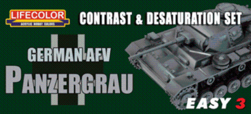 LifeColor MS02 German AFV Panzergrau Constrast Acrylic Paint Set - Hobby City NZ (8966377603309)