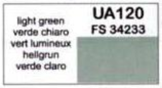 LifeColor UA120 Light Green - FS34233 22ml Acrylic Paint - Hobby City NZ (8966381437165)