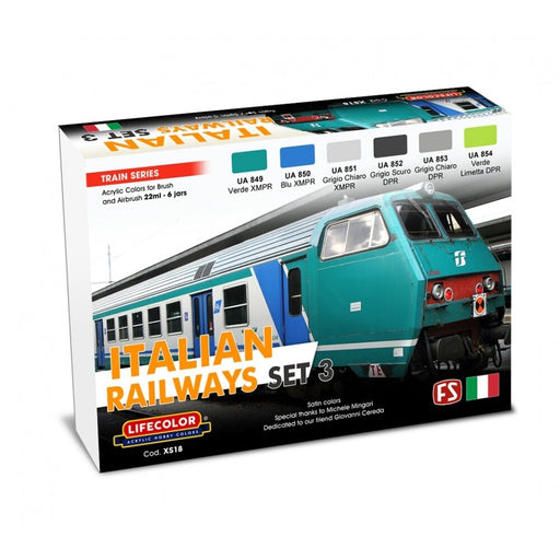 LifeColor XS18 Italian Railways Set 3 (22ml x6) - Hobby City NZ (8966385008877)