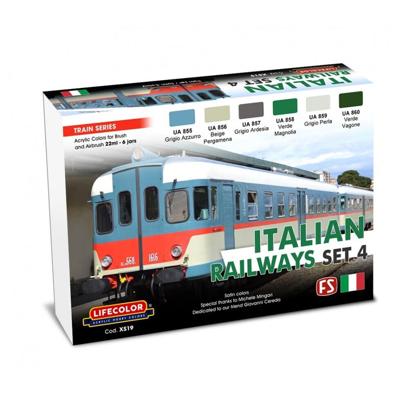 LifeColor XS19 Italian Railways Set 4 (22ml x6) - Hobby City NZ (8966385041645)