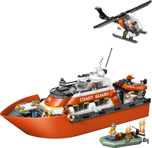 LEGO CITY Exploration Coast Guard Rescue Boat & Helicopter 60504 (9249819164909)