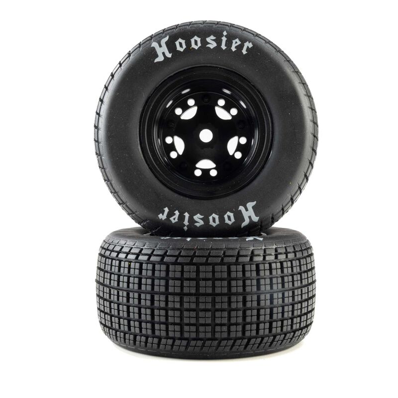 LOSI 4247 Hoosier Tires, Soft, Mounted, Black, Front or Rear (2): 22S DLM Late Model Kit Tyres - LOS4247