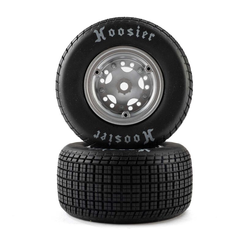 Losi 4641 Losi Hoosier Tires, Soft, Mounted, Satin Aluminum, Left/Right (2): 22S DLM - LOS-4641
