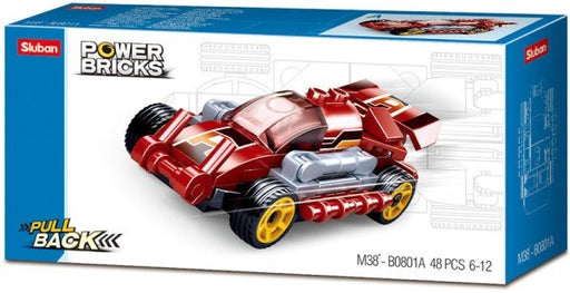 xSluban B0801A Power Bricks: Fast Red - Pull Back Car (48pcs) (7546230538477)
