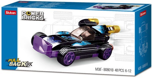 xSluban B0801B Power Bricks: Purple Raptor - Pull Back Car (48pcs) (7546230669549)