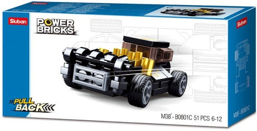 xSluban B0801C Power Bricks: Black Mod Rod - Pull Back Car (51pcs) (7546230735085)