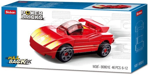 xSluban B0801E Power Bricks: Red Furious - Pull Back Car (46pcs) (7546230800621)