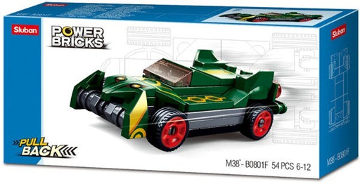 xSluban B0801F Power Bricks: Drifting Green - Pull Back Car (54pcs) (7546230866157)