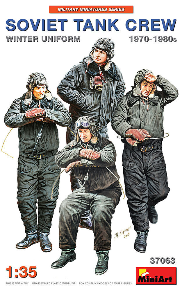 MiniArt 1/35 Soviet Tank Crew 1970-1980s. Winter Uniform Plastic Model Kit - 37063