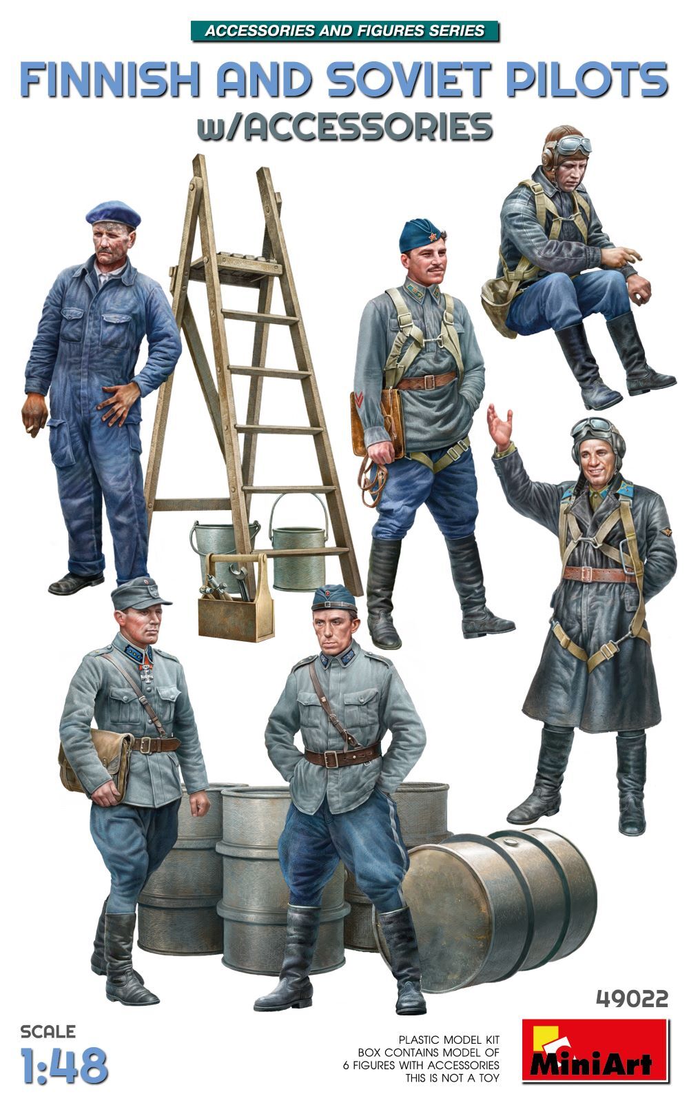 MiniArt 1/48 Finnish and Soviet Pilots Plastic Model Kit - 49022