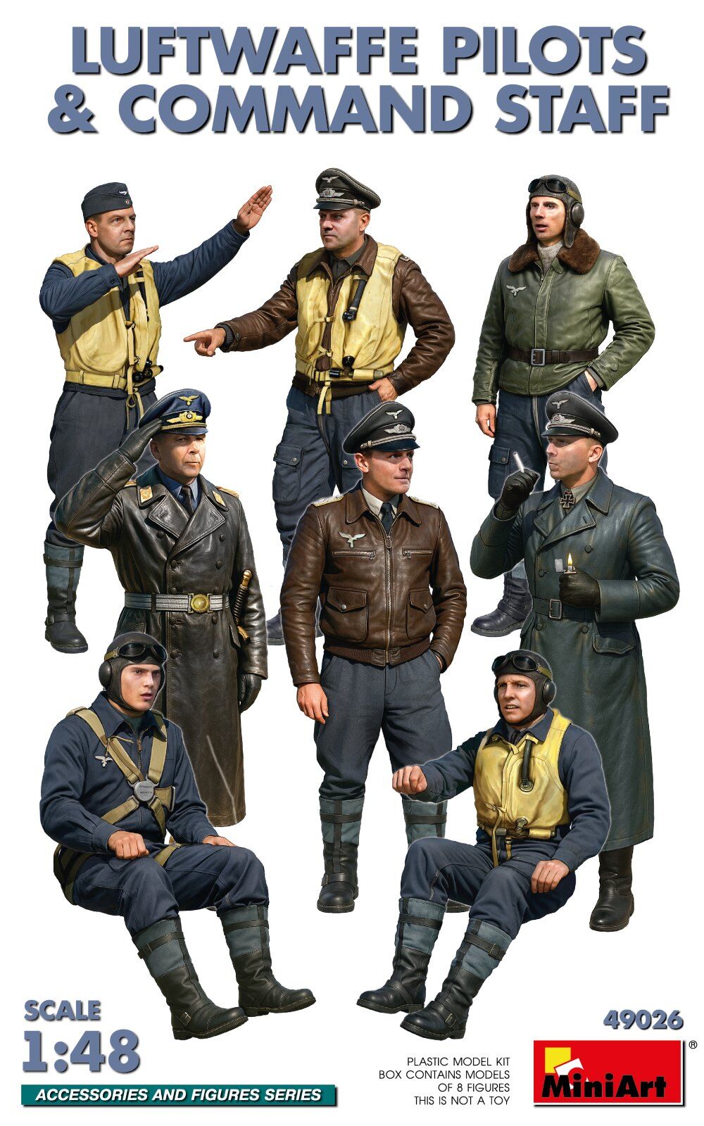 MiniArt 1/48 Luftwaffe Pilots and Command Staff Plastic Model Kit - 49026