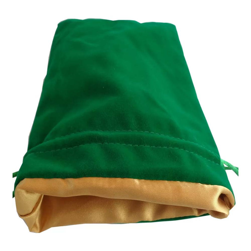 MDG MDG8005 Dice Bag Large Green Velvet with Gold Satin (9003875991789)