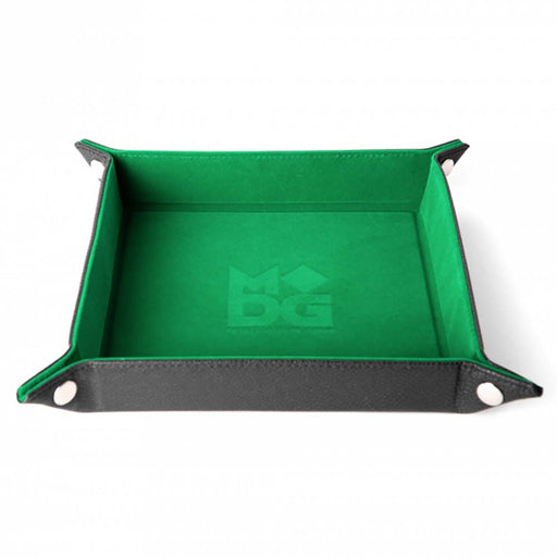 MDG MDG535 Fold Up Velvet Dice Tray w/ PU Leather BackingGreen (9003841913069)