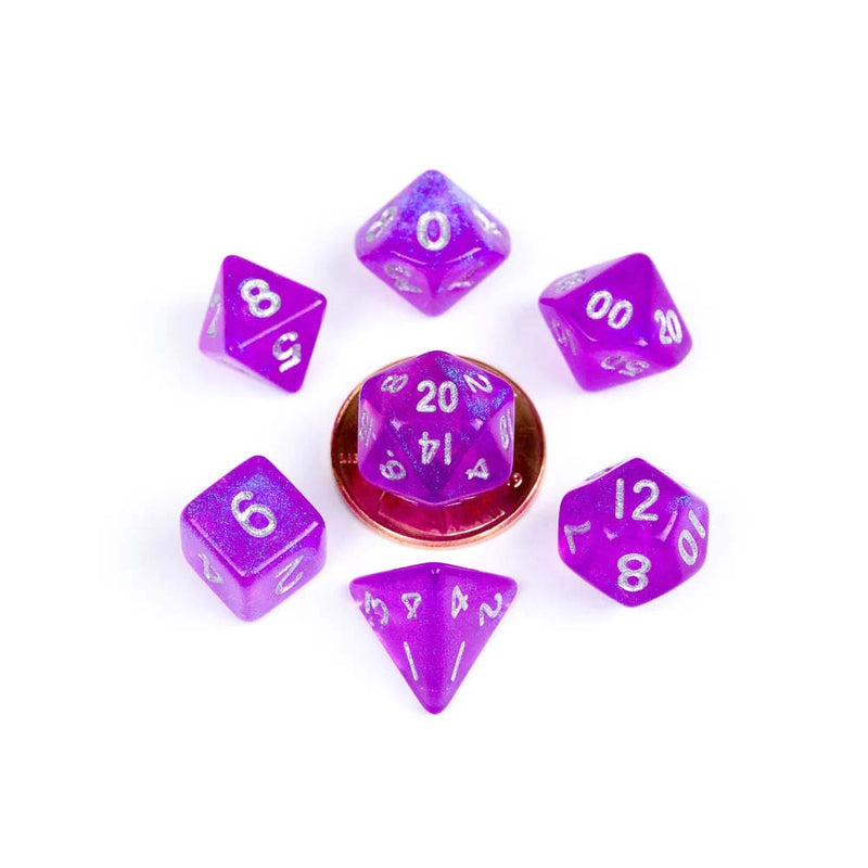 MDG MDG4179 Mini Polyhedral Dice Set: Stardust Purple (9003847876845)