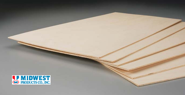 Midwest 5520 Micro-Lite Plywood 1/4 x 6 x 12" (6.35 x 152.4 x 304.8mm) - 1 Sheet