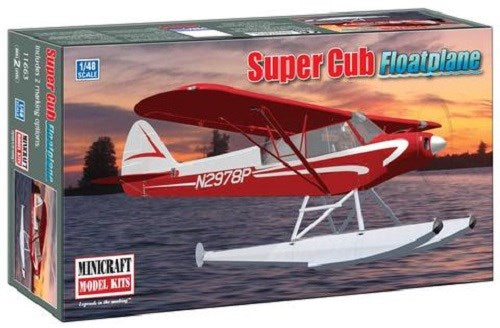 Minicraft Model Kits 11663 1/48 Piper Super Cub Float Plane (2 Decal Options) (8144080601325)