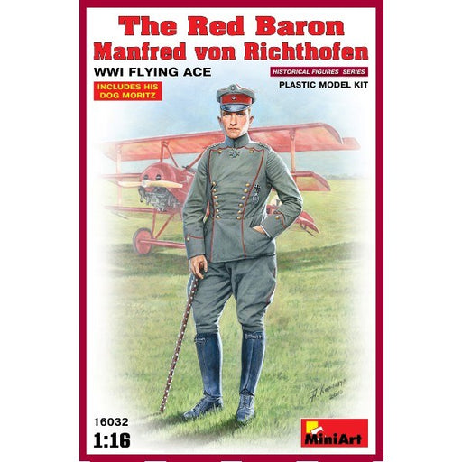MiniArt 16032 1/16 The Red Baron (Manfred von Richthofen) Figure w/Dog "Moritz" (7757024919789)