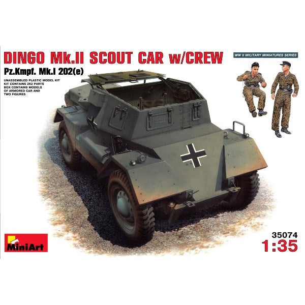 MiniArt 35074 1/35 Dingo Mk II Scout Car w/Crew - Optional German/Captured Decals