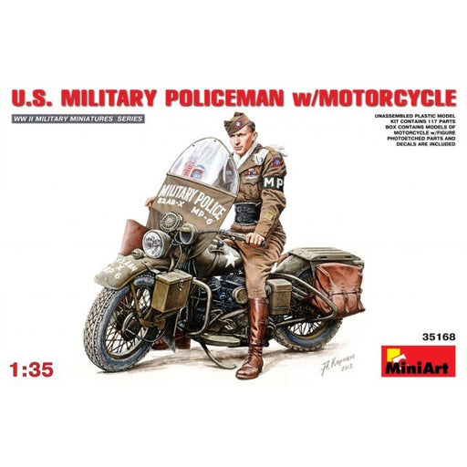 MiniArt 35168 1/35 U.S. Military Policeman w/Motorcycle (8137525854445)