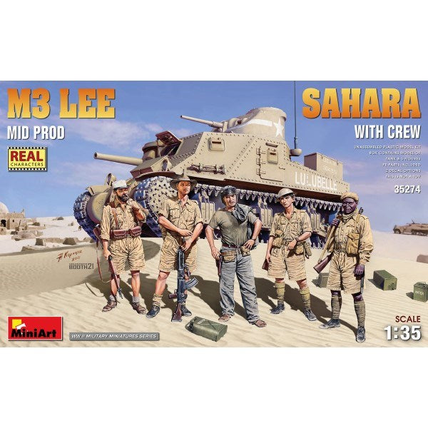 MiniArt 35274 1/35 M3 Lee (Mid Prod.) w/Crew - Sahara - Hobby City NZ (7759534457069)