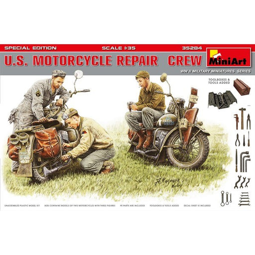 MiniArt 35284 1/35 U.S. Motorcycle Repair Crew - Special Edition (7759537176813)