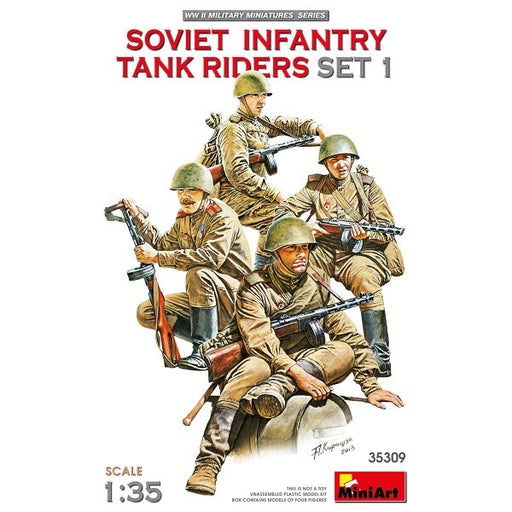 MiniArt 35309 1/35 Soviet Infantry/Tank Riders - Set 1 (8137526411501)