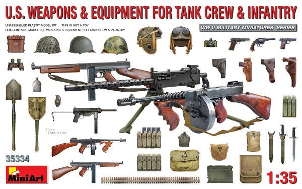 MiniArt 35334 1/35 U.S. Weapons and Equipment for Tank Crews and Infantry (8278319137005)
