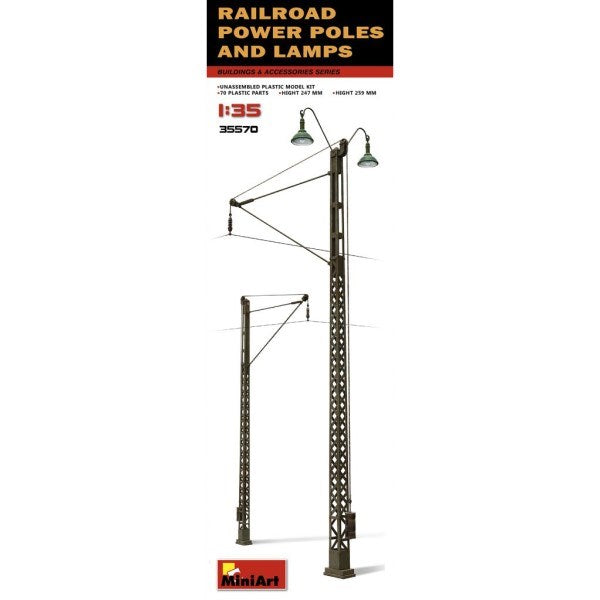 MiniArt 35570 1/35 Railroad Power Poles and Lamps - Hobby City NZ (7759541403885)