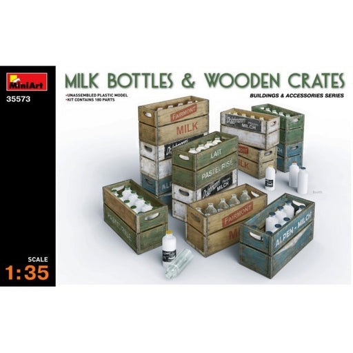 MiniArt 35573 1/35 Milk Bottles and Wooden Crates (7759541502189)