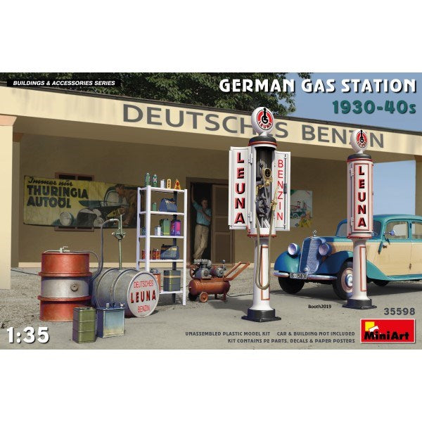 MiniArt 35598 1/35 GERMAN GAS STATION 30/40's - Hobby City NZ (7759542485229)
