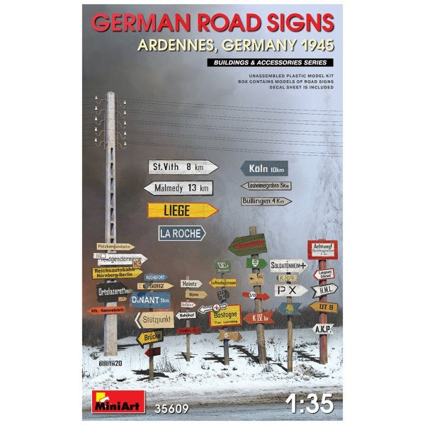 MiniArt 35609 1/35 GERM ROAD SIGNS WW2 ARDENNES - Hobby City NZ (7759542845677)