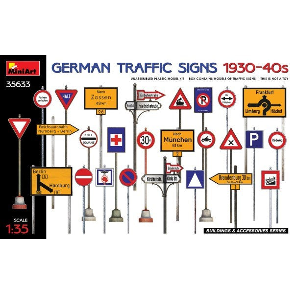 MiniArt 35633 1/35 GERMAN TRAFFIC SIGNS '30/40's - Hobby City NZ (7759543894253)