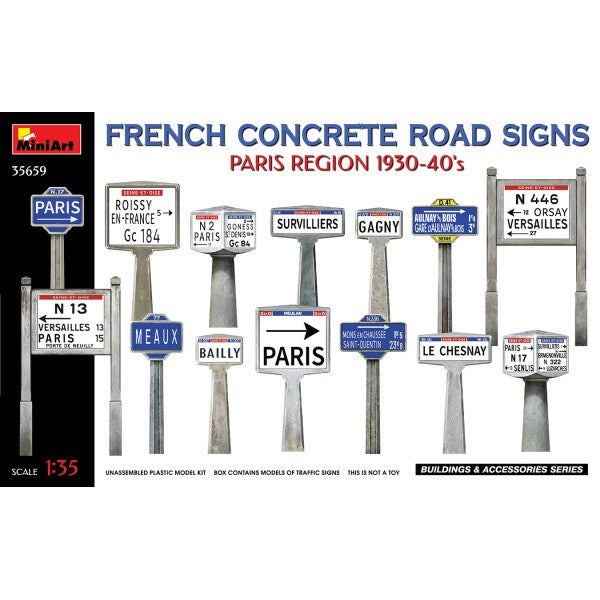 MiniArt 35659 1/35 TRAFFIC SIGNS FRENCH '30's PARIS (8137528344813)