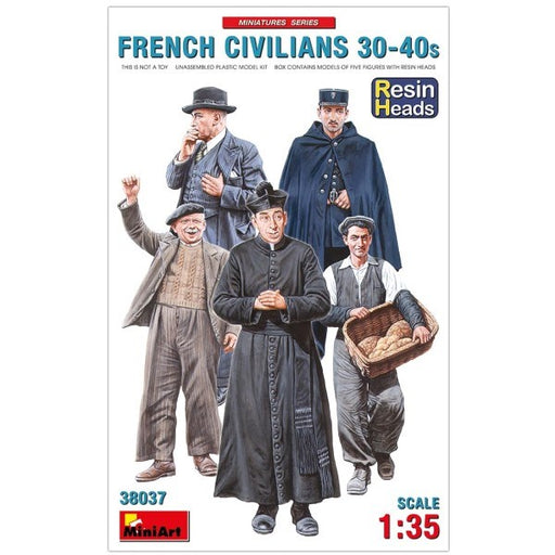 MiniArt 38037 1/35 FRENCH CIVILIANS RESIN HEADS 1930/40 (8278349283565)