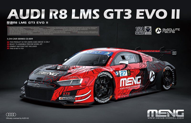 Meng CS-009 1/24 Audi R8 LMS GT3 EVO II - Hobby City NZ (8967466156269)