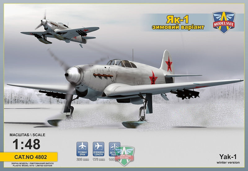 Modelsvit 4802 1/48 Yak-1 Soviet fighter on skis - Hobby City NZ (8967470055661)