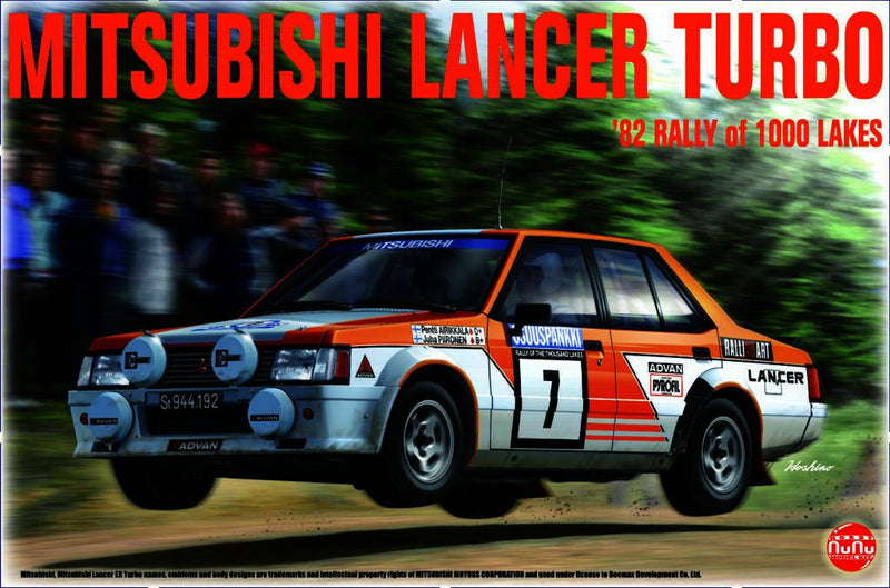 NuNu 24018 1/24 Mitsubishi Lancer turbo 1000 lakes 1982 - Hobby City NZ (8967470317805)
