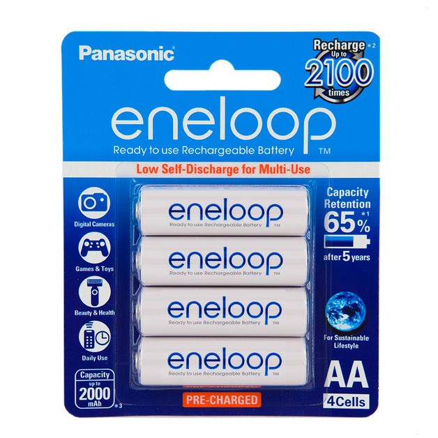 Panasonic BK-3MCCE/4BA Eneloop Rechargeable AA 4 Pack