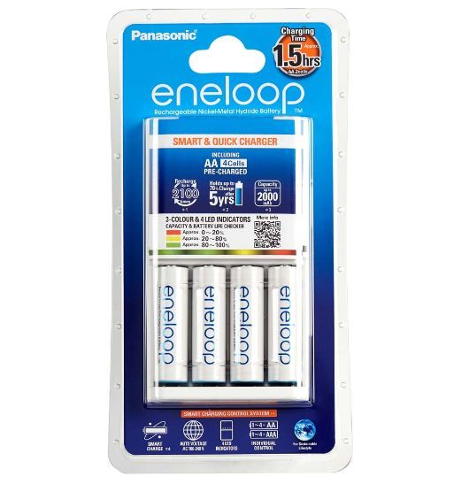 Panasonic K-KJ55MCC4TA 3HR Quick Charger + 4 x AA Eneloop batteries