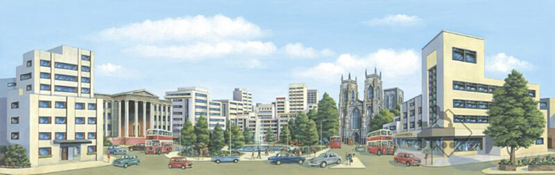 Peco SK37 Medium City Centre Backscene (173 mm x 559 mm)