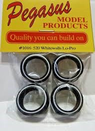 Pegasus Hobbies 1016 1/24 520 Whitewall Tyres