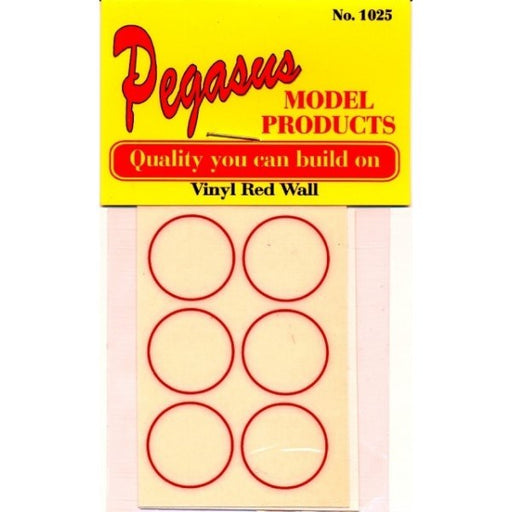 Pegasus Hobbies 1025 1/25 Self Adhesive Tire Redwalls - Thin (12pk) (7859179323629)