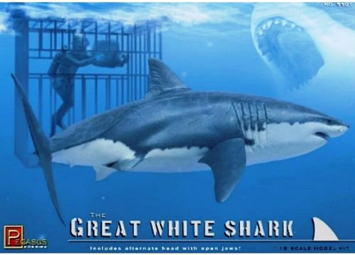 Pegasus Hobbies 9501 1/24 The Great White Shark w/Cage and Diver (8324651385069)