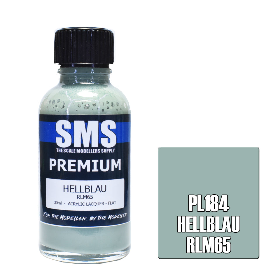 Scale Modellers Supply SMS Premium Hellblau RLM65 Acrylic Lacquer Airbrush Paint 30ml - PL184