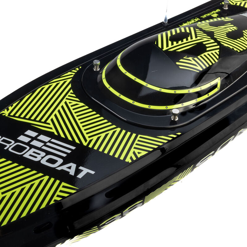 Pro Sonicwake V3 36in Self-Righting 96+ KPH Black/Green RC Boat (14)