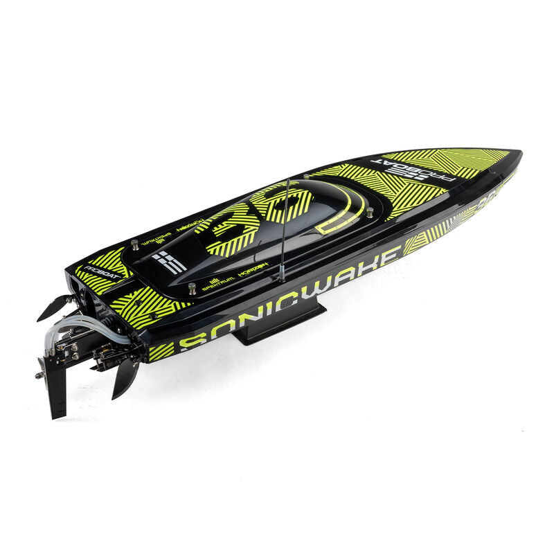 Pro Sonicwake V3 36in Self-Righting 96+ KPH Black/Green RC Boat (23)