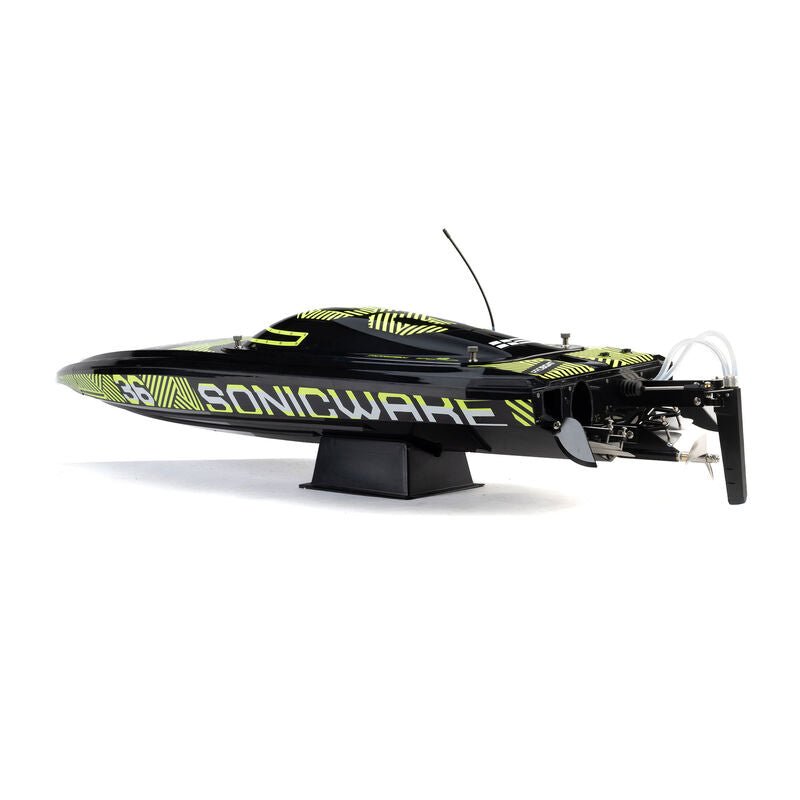 Pro Sonicwake V3 36in Self-Righting 96+ KPH Black/Green RC Boat (18)