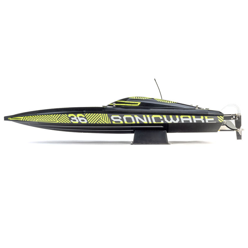 Pro Sonicwake V3 36in Self-Righting 96+ KPH Black/Green RC Boat (22)